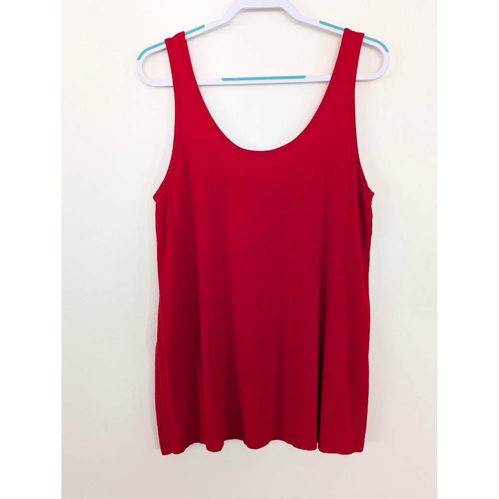 Lane Bryant Womens Red‎ Scoop Neck Tank Top Sleeveless Jersey Knit Size 14/16